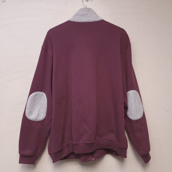 John Blair Sweatshirt Size Xl Men's Full Zip Maroon Burgandy Cotton Blend Adult - Picture 8 of 9